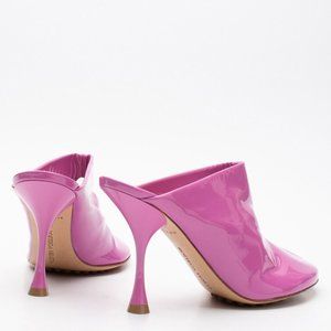NEW in Box Bottega Veneta EU36 US 6 Supergloss Leather Mule Heel Pink Dot Sock